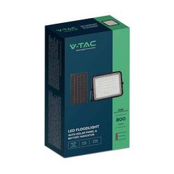 V-TAC VT-80W LED reflektor, solární modul 10 W, studená bílá, černá, 7823