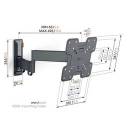 Vogels TVM 3245 TV držák na zeď 48,3 cm (19) - 109,2 cm (43) nakláněcí, naklápěcí