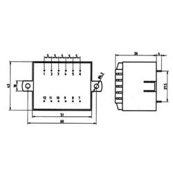 Weiss Elektrotechnik 85/378 transformátor do DPS 1 x 230 V 2 x 12 V/AC 10 VA 417 mA