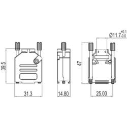 encitech DTCK09-K 6560-0805-01 D-SUB pouzdro Pólů: 9 zinkový odlitek 180 ° kov 1 ks