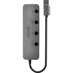 LINDY 4 Port USB 3.0 Hub mit Ein-/Ausschaltern 4 porty USB Hub lze spínat jednotlivě šedá