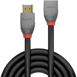LINDY HDMI prodlužovací kabel Zástrčka HDMI-A, Zásuvka HDMI-A 3.00 m antracitová, černá, červená 36478 4K UHD, pozlacené kontakty HDMI kabel