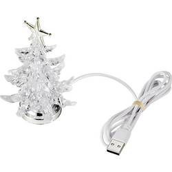 Sygonix SY-4722058 vánoční strom RGB průhledná , stříbrná