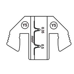 TOOLCRAFT TO-9625890 krimpovací nástavec Nezapouzdřený konektor Yazaki YES/YESC 0,64 x 0,64 0.35 do 0.5 mm² Vhodné pro značku (kleště) TOOLCRAFT