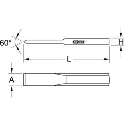 KS Tools Drážkový sekáč BROZEplus, 200 mm 963.2430