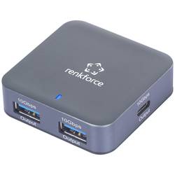 Renkforce RF-6416462 USB Hub 2 + 2 port USB-A, USB-C® USB 3.2 Gen2 10 GBit/s s hliníkovým krytem, s konektorem USB C hliníkově šedá RF-USBH-500