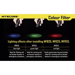 NiteCore NITNFB25 barevný filtr EC1, EC2, EA1, EA2, MT2C, P12, SRT3, SRT5 a kapesní svítilny o Ø 25 mm modrá