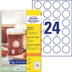 Avery-Zweckform 5080 univerzální etikety Ø 40 mm papír bílá 1 sada přemístitelné inkoustová tiskárna, laserová tiskárna, barevná laserová tiskárna