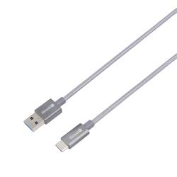 Skross USB kabel USB 3.2 Gen1 USB-A zástrčka 1.20 m vesmírná šedá kulatý, flexibilní provedení, látkový potah SKCA0012A-C120CN