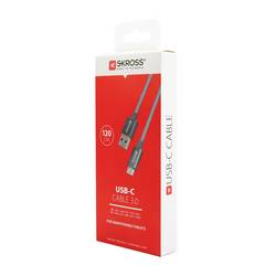 Skross USB kabel USB 3.2 Gen1 USB-A zástrčka 1.20 m vesmírná šedá kulatý, flexibilní provedení, látkový potah SKCA0012A-C120CN