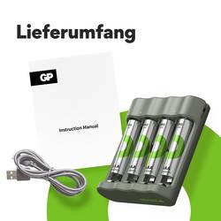GP Aktion Gratis Ladegerät USB-Modell Ladegerät GP B441 inkl. 4x AAA-Akku akumulátor AAA Ni-MH 850 mAh 1.2 V 1 sada