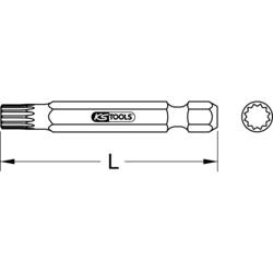 KS Tools 911.2701 9112701 bit s více hranami Pohon (šroubovák): 1/4 (6,3 mm) Typ zakončení: XZN M3 50 mm