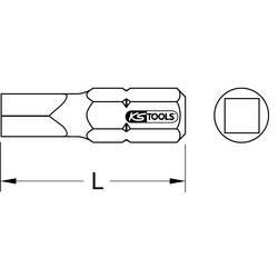 KS Tools 911.7884 9117884 čtyřhranný bit Pohon (šroubovák): 1/4 (6,3 mm) Typ zakončení: vnější čtyřhran 00 25 mm