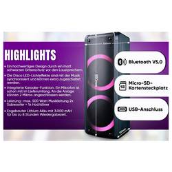 Reflexion PS09BT Bluetooth® reproduktor USB, AUX vícebarevná
