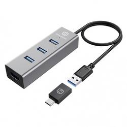 GrauGear G-HUB4-AC USB Hub 4 porty USB-A USB 3.0 5 GBit/s s konektorem USB C vícebarevná G-HUB4-AC