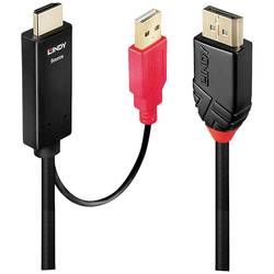 LINDY USB kabel Konektor DisplayPort, Zástrčka HDMI-A, USB-A zástrčka 5.00 m černá, červená 41428 HDMI kabel