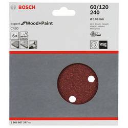 Bosch Accessories 2608607247 sada brusného papíru pro excentrické brusky na suchý zip, s otvory Zrnitost 60, 120, 240 (Ø) 150 mm 1 sada