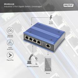 Digitus DN-651118 DN-651118 průmyslový ethernetový switch 5 portů 10 / 100 / 1000 MBit/s