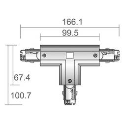Deko Light 710029 D Line T-Verbinder links-links-rechts mit Wechselmechanik vysokonapěť. komponent lištových systémů napájecí kolejnice 3fázové černá