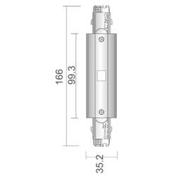 Deko Light 710044 D Line elektrischer Längsverbinder, Einspeisemöglichkeit links-rechts vysokonapěť. komponent lištových systémů napájecí kolejnice 3fázové