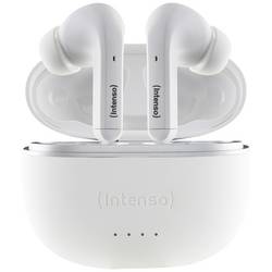 Intenso T302A Headset do uší (In Ear) Bluetooth® stereo bílá Potlačení hluku Indikátor nabití, headset, Nabíjecí pouzdro, dotykové ovládání