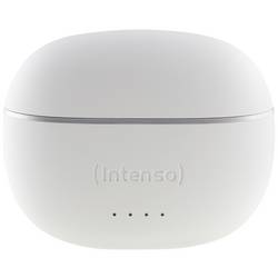 Intenso T302A Headset do uší (In Ear) Bluetooth® stereo bílá Potlačení hluku Indikátor nabití, headset, Nabíjecí pouzdro, dotykové ovládání