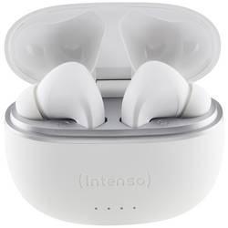 Intenso T302A Headset do uší (In Ear) Bluetooth® stereo bílá Potlačení hluku Indikátor nabití, headset, Nabíjecí pouzdro, dotykové ovládání