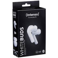 Intenso T302A Headset do uší (In Ear) Bluetooth® stereo bílá Potlačení hluku Indikátor nabití, headset, Nabíjecí pouzdro, dotykové ovládání