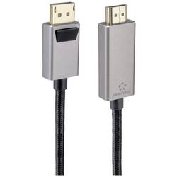 Renkforce DisplayPort / HDMI propojovací kabel Konektor DisplayPort, Zástrčka HDMI-A 2.00 m černá UHD 8K @ 60 Hz, UHD 4K @ 120 Hz RF-4995156 Kabel DisplayPort