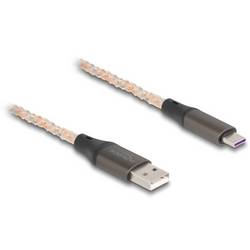 Delock USB kabel USB 2.0 USB-A zástrčka, USB-C ® zástrčka 1.00 m transparentní kulatý 88164