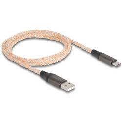 Delock USB kabel USB 2.0 USB-A zástrčka, USB-C ® zástrčka 1.00 m transparentní kulatý 88164