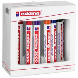 Edding 4-3000-10999 permanentní popisovač černá, červená, modrá, zelená, oranžová, hnědá, fialová, růžová Vodotěsné: Ano