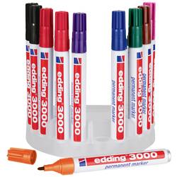 Edding 4-3000-10999 permanentní popisovač černá, červená, modrá, zelená, oranžová, hnědá, fialová, růžová Vodotěsné: Ano