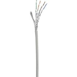 Renkforce RF-4724264 RJ45 síťové kabely, propojovací kabely CAT 6 S/FTP 3.00 m šedá s ochranou, pozlacené kontakty, samozhášecí 1 ks