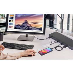 Renkforce RF-6627278 USB Hub 10 portů USB-A USB 3.2 Gen2 10 GBit/s pro průmyslové použití, možnost montáže do stojanu, kovový ukazatel černá 483 mm (19) Rack