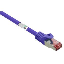 Renkforce RF-4724916 RJ45 síťové kabely, propojovací kabely CAT 6 S/FTP 0.50 m fialová s ochranou, pozlacené kontakty, samozhášecí 1 ks