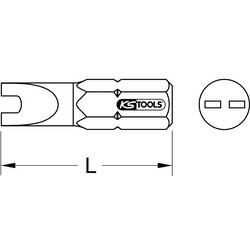 KS Tools 911.3595 911.3595 plochý bit s drážkou Pohon (šroubovák): 1/4 (6,3 mm) Typ zakončení: Spanner (se 2 otvory) 12 mm 25 mm