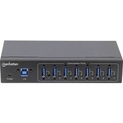 Manhattan 164405 7 portů USB Hub kovový ukazatel, pro průmyslové použití, pro montáž na zeď černá