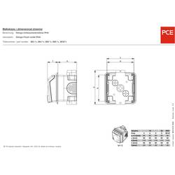 PCE 885-6V 885-6v CEE zásuvka pod omítku, 16 A, 5pólová, 400 V, 1 ks