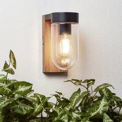 Brilliant Cabar 96372/76 venkovní nástěnné osvětlení LED E27 dřevo (tmavé), černá
