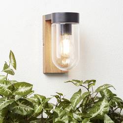 Brilliant Cabar 96372/76 venkovní nástěnné osvětlení LED E27 dřevo (tmavé), černá