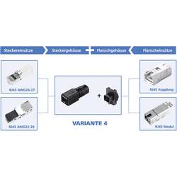 Telegärtner 100007419, RJ45 konektor, spojka, vestavná, počet pólů: 8P8C, černá, 1 ks