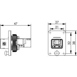 Telegärtner 100007419, RJ45 konektor, spojka, vestavná, počet pólů: 8P8C, černá, 1 ks