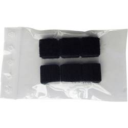 TRU COMPONENTS 682-330-Bag čtvercové suché zipy, lepicí, háčková a flaušová část, (d x š) 20 mm x 20 mm, černá, 8 pár