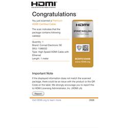 PremiumHDMI 4k / Ultra HD kabel1.00 mčernáSpeaKa Professional