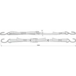 Basi 0004-0307 upínací popruh (d x š) 2000 mm x 25 mm upínací zámek