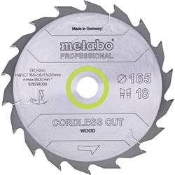 Metabo CORDLESS CUT WOOD 628294000 pilový kotouč 165 x 20 x 1.1 mm Počet zubů (na palec): 18 1 ks