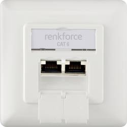Renkforce síťová zásuvka pod omítku panel CAT 6 2 porty čistě bílá