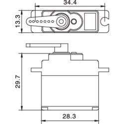 Reely micro servo analogové servo Materiál převodovky: kov Zásuvný systém: JR