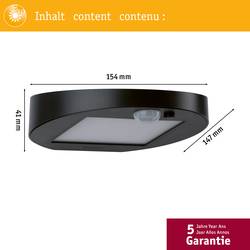 Paulmann 94246 Ryse venkovní solární nástěnné osvětlení s PIR senzorem Energetická třída (EEK2021): A (A - G) 1.2 W teplá bílá antracitová